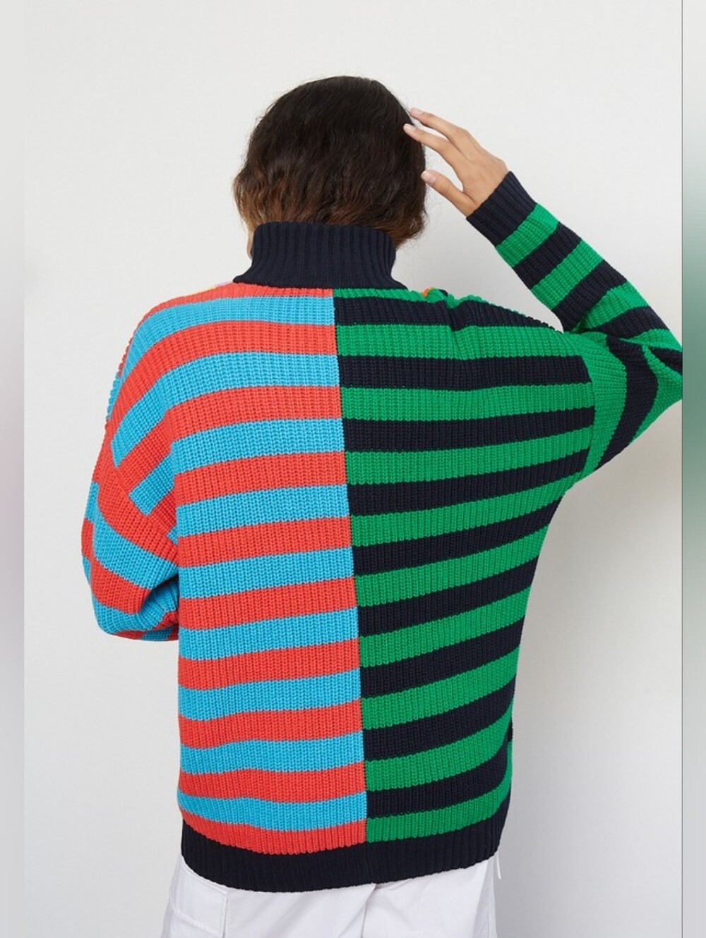 Staud Hampton sweater in cabana stripe, small - Picture 3 of 13